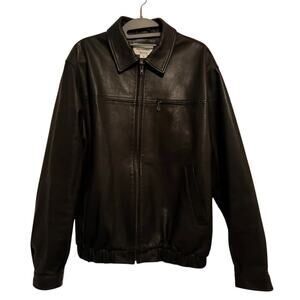 THISISNEVERTHAT MEN'S LEATHER JACKET - SIZE M - BLACK GOAT LEATHER BOMBER STYLE